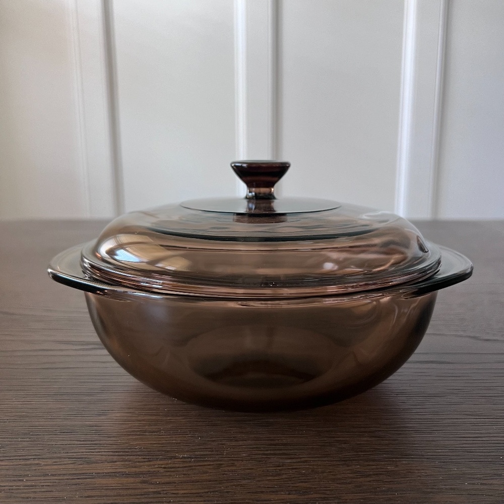 Pyrex Glass Amber 023 Round 1.5 L Casserole Baking Dish With 623-C lid